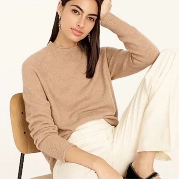 J. Crew Sweaters - J. Crew Rollneck Sweater In Supersoft Yarn Wool Mockneck Camel